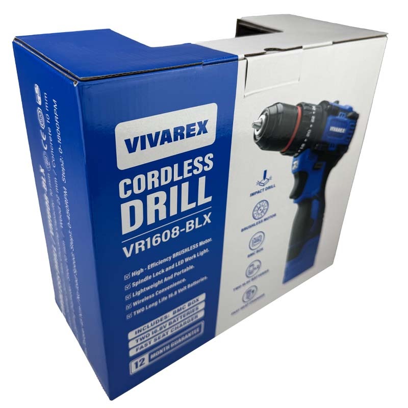 دریل چکشی دو باطری موتور براشلس ویوارکس VR1608-BLX