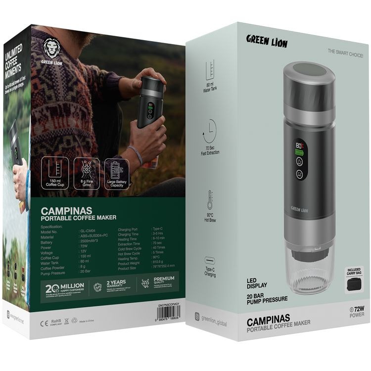 اسپرسو ساز میلی لیتر 80 گرین لاین/ Green Lion Campinas Portable Coffee Maker 80mL