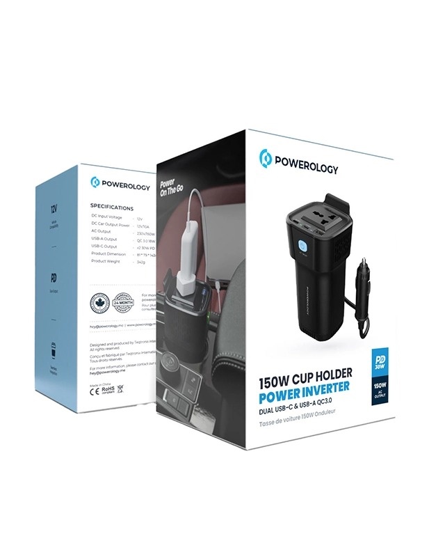 اینورتر خودرو 150 وات پاورولوژی / Powerology 150W Inverter