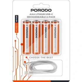 باتری قابل شارژ AAA USB-C Porodo