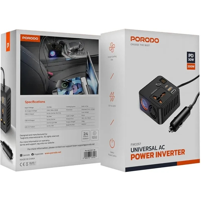مبدل برق خودرو پرودو/ Porodo inverter