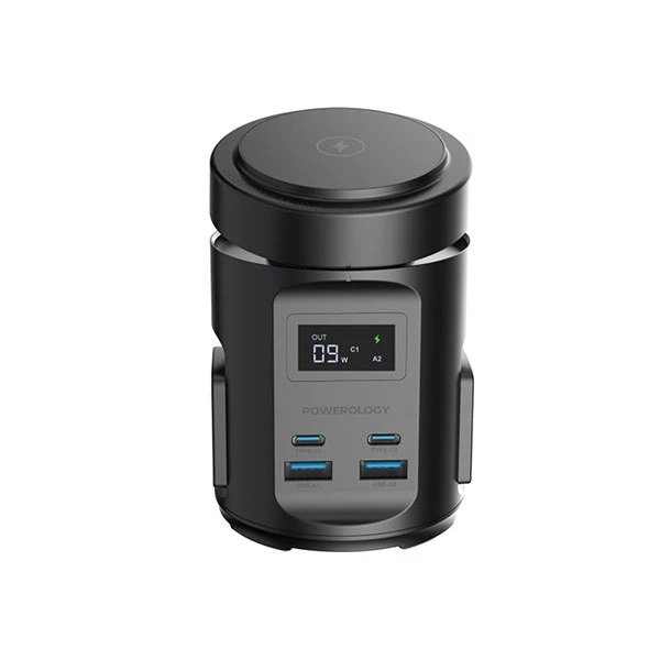 چند راهی برق و شارژر وایرلس مگ سیف پاورولوژی /  powerlogy hub 65 w