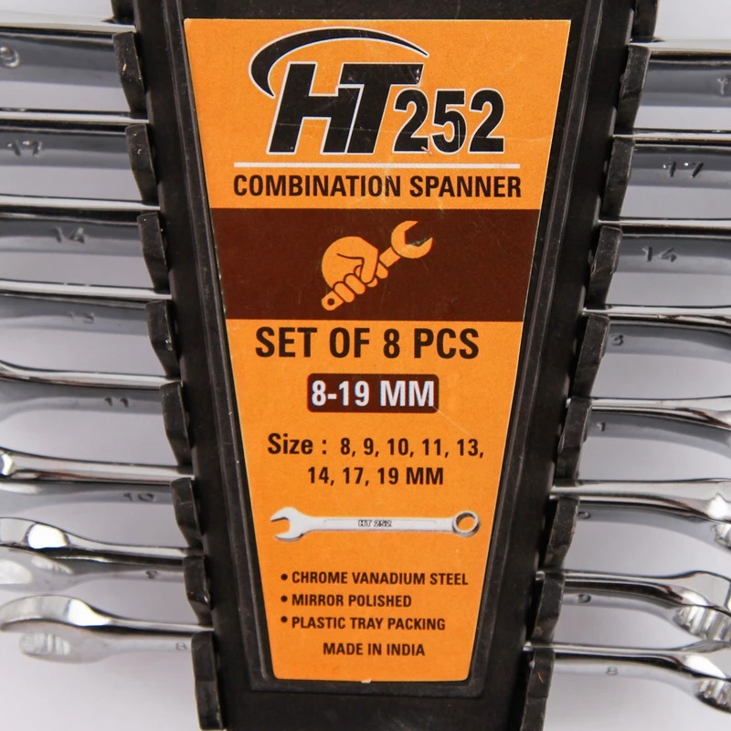 مجموعه 8 عددی آچار یکسر تخت یکسر رینگی مدل HT-252