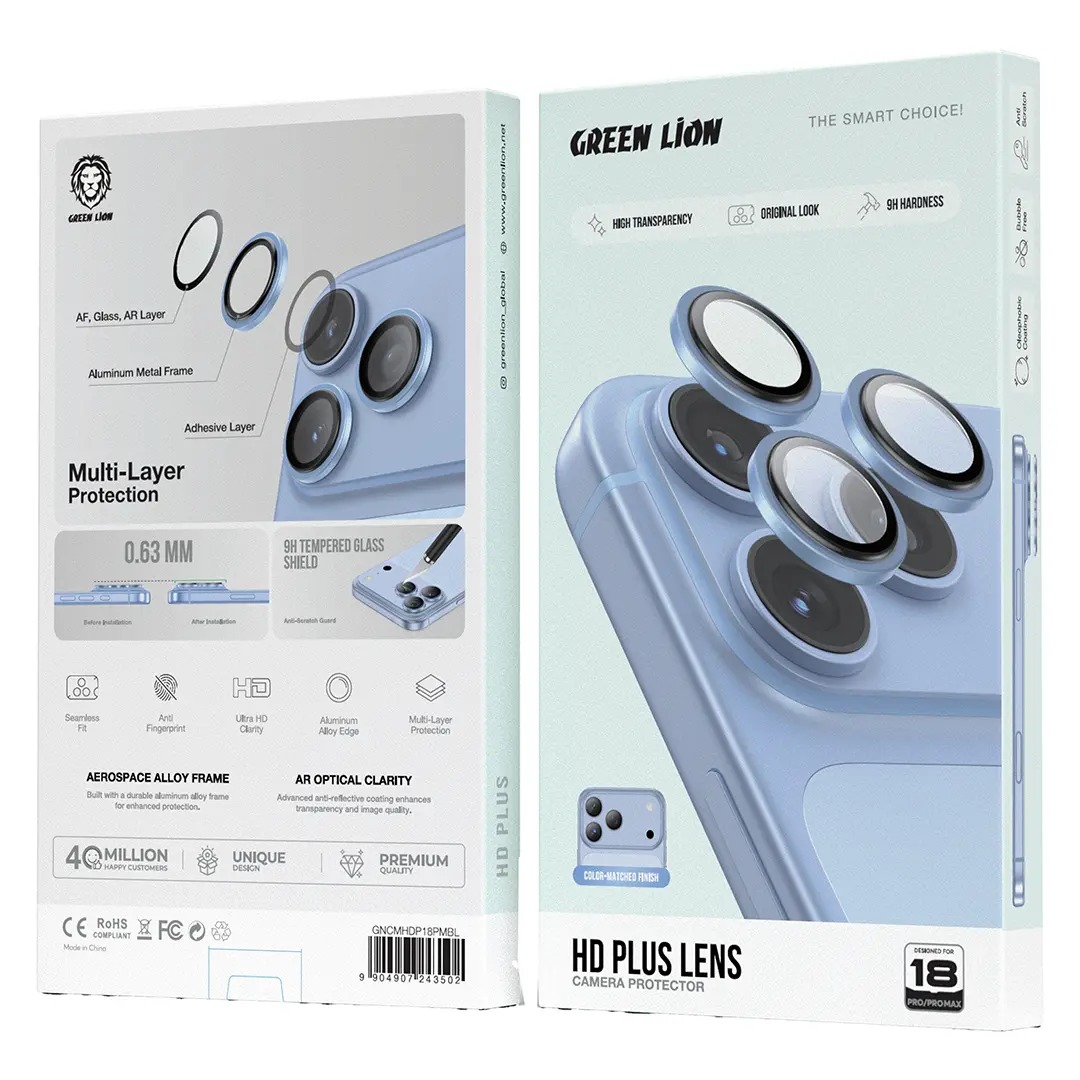 گلس لنز 18 گرین لاین HD PLUS آبی