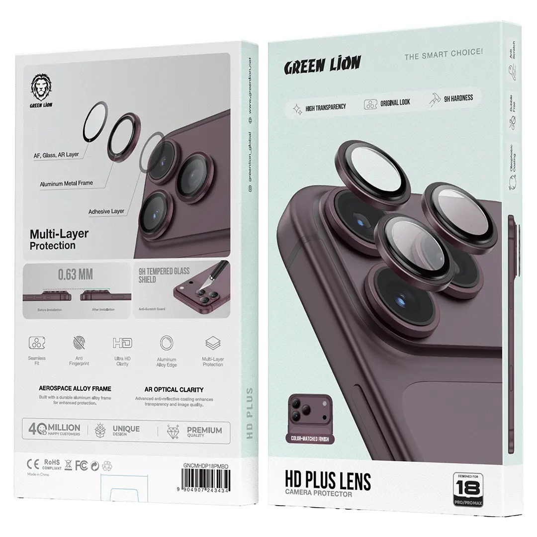 گلس لنز 18 HD PLUS زرشکی