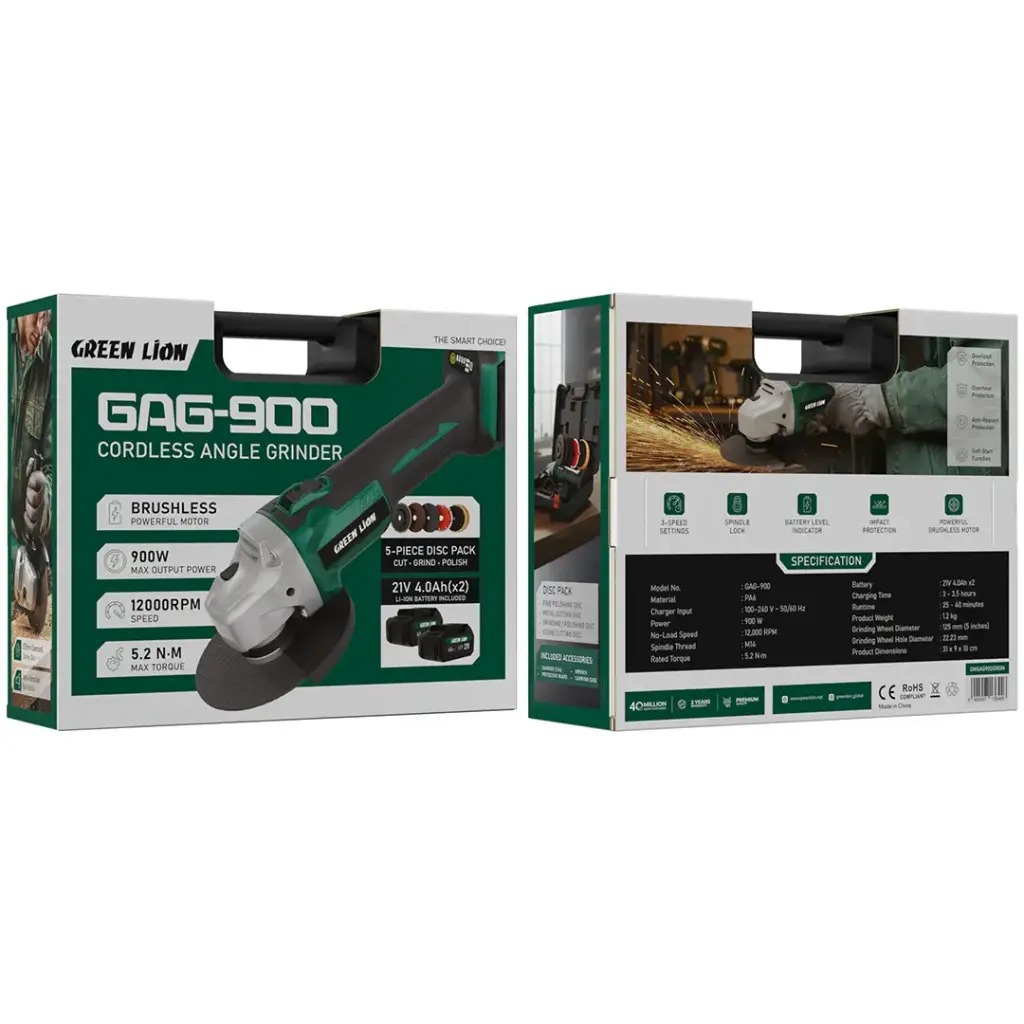 دستگاه سنگ فرز شارژی گرین لاین GAG-900