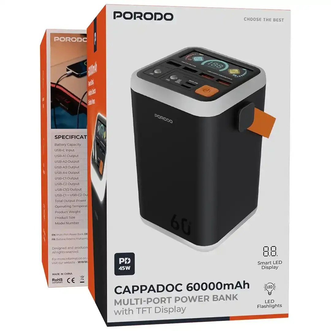 پاوربانک CAPPADOC 60K پرودو PDPBFCH4560BK